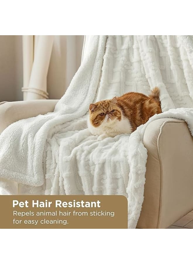 Moro Moro Moru Sherpa Fleece Blanket 3 - Warm and Soft Jacquard Blanket for Bed Sofa Twin Size 150x200cm - Image 2